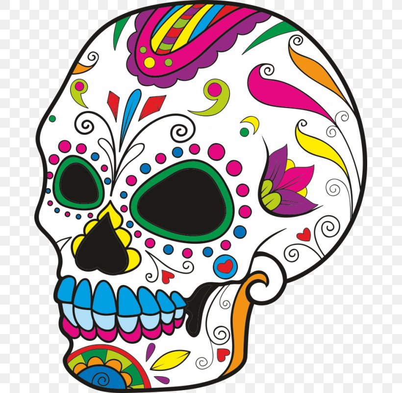 Calavera Sugar Skulls Coloring Book Day Of The Dead Clip Art, PNG, 800x800px, Calavera, Art, Bone, Color, Coloring Book Download Free