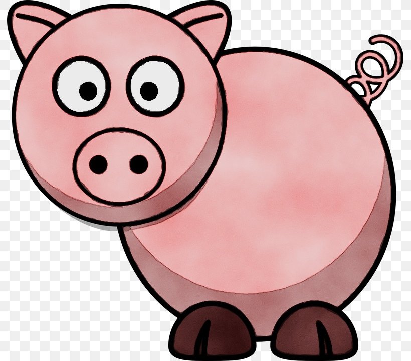 Pig's Ear Pork Wild Boar, PNG, 791x720px, Watercolor, Animal Figure, Cartoon, Livestock, Nose Download Free