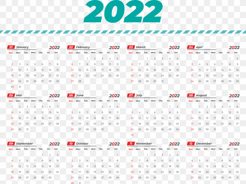 Printable Yearly Calendar 2022 2022 Calendar Template, PNG, 3000x2242px, Line, Calendar System, Geometry, Mathematics, Meter Download Free