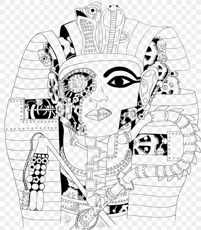 Tutankhamun S Mask Ancient Egypt Kv62 Drawing Coloring Book Png 5000x5712px Watercolor Cartoon Flower Frame Heart Download