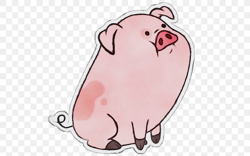 Pink Cartoon Clip Art Snout, PNG, 512x512px, Watercolor, Cartoon, Paint, Pink, Snout Download Free