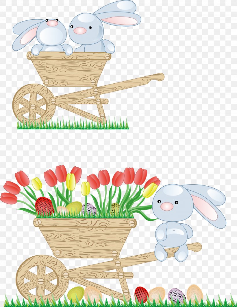 Easter Bunny Rabbit, PNG, 2877x3723px, Easter Bunny, Area, Basket, Easter, Flower Download Free