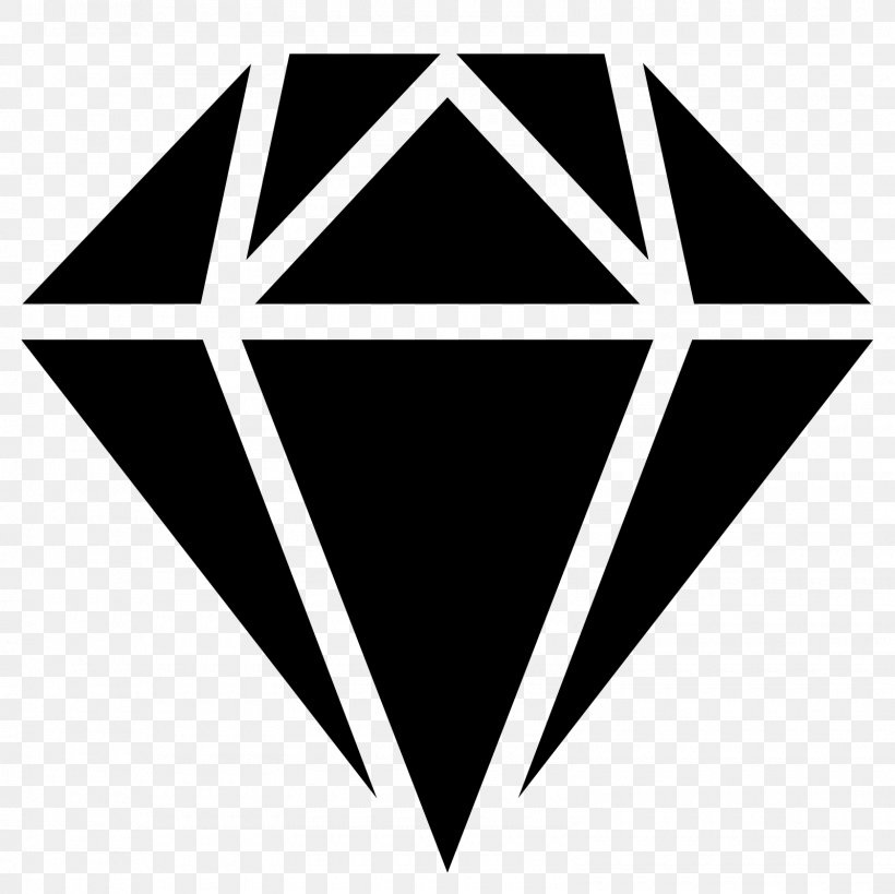 Diamond Symbol Gemstone Clip Art, PNG, 1600x1600px, Diamond, Black, Black And White, Brand, Flat Design Download Free