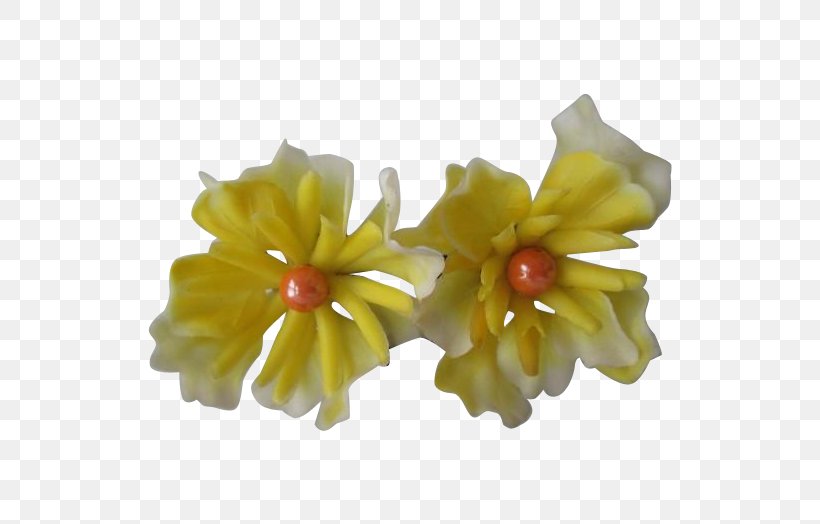 Yellow Earring Flower 1960s Plastic, PNG, 524x524px, Yellow, Earring, Flower, Flowering Plant, Molding Download Free