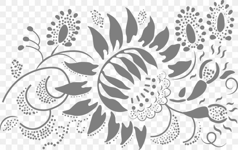 Ornament Art Motif Floral Design Pattern, PNG, 1000x634px, Ornament, Area, Art, Black, Black And White Download Free
