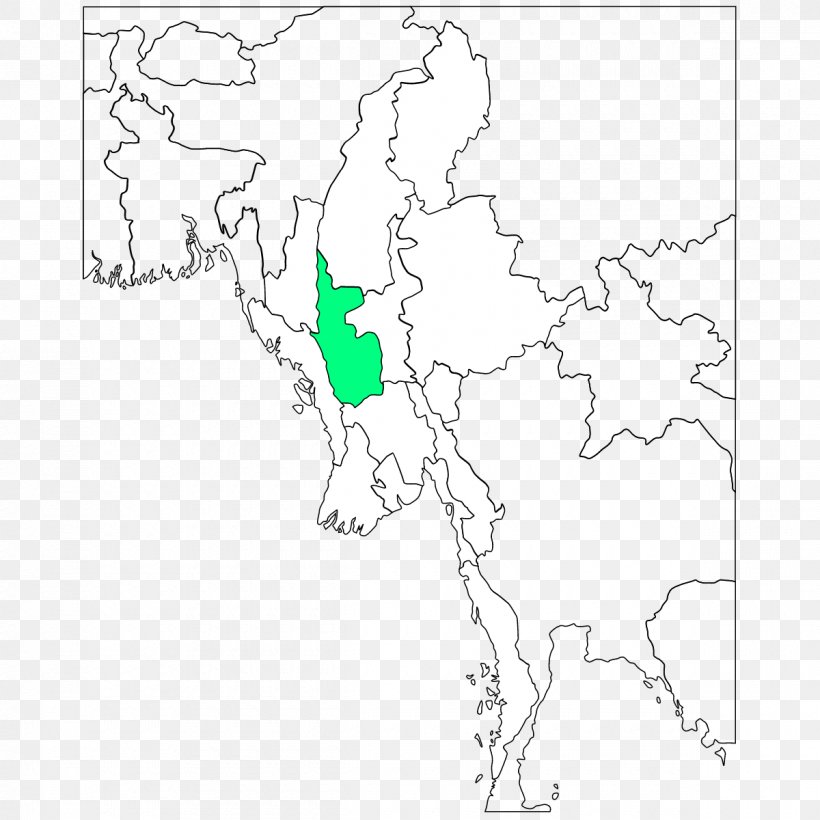 Pakokku Chauk Map Geography Of Myanmar Location, PNG, 1200x1200px, Map, Area, Black And White, Burma, Celebrity Download Free