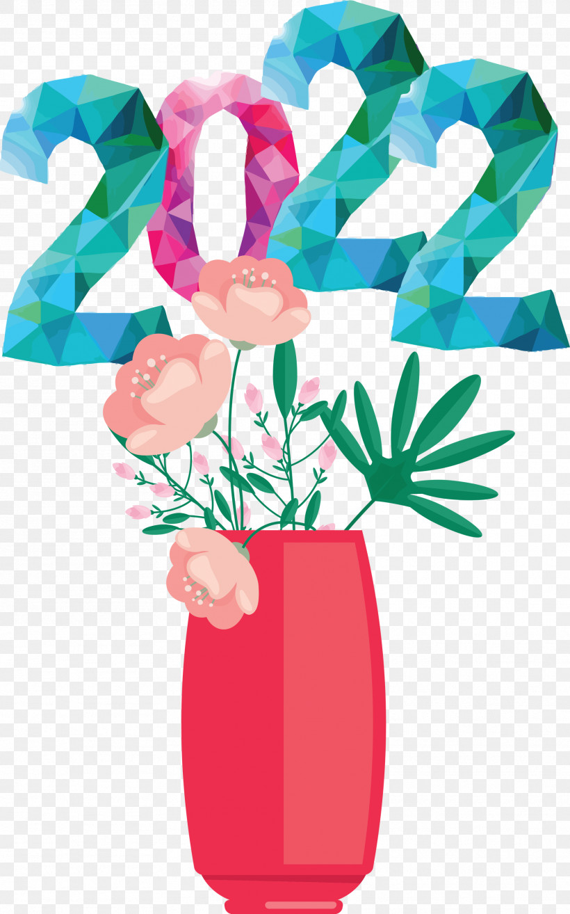 Happy New Year 2022 Text Flower Sign, PNG, 1871x3000px, Flower, Flowerpot, Meter Download Free