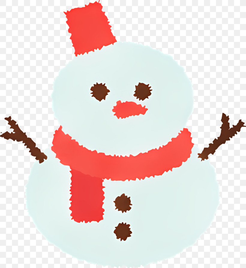 Icon - Cute Snowman With Red Scarf PNG