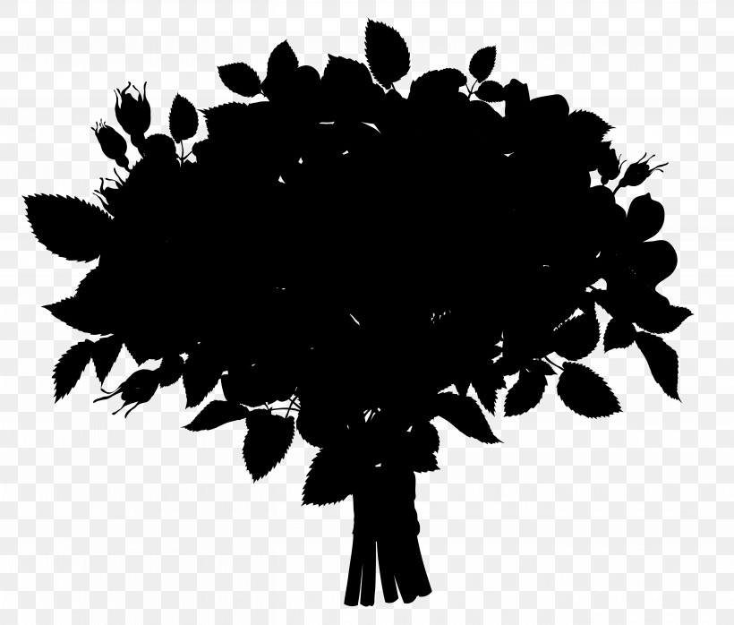 Leaf Tree Black-and-white Plant Logo, PNG, 5450x4643px, Leaf, Blackandwhite, Logo, Plant, Silhouette Download Free