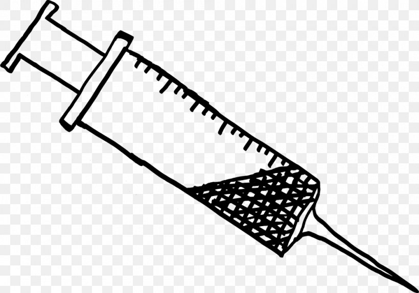 Syringe Hypodermic Needle Clip Art, PNG, 1000x701px, Syringe, Area, Black, Black And White, Can Stock Photo Download Free