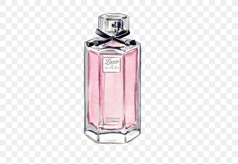 Chanel Perfume Gucci Watercolor Painting Sketch, PNG, 570x564px, Chanel, Art, Bottle, Christian Dior Se, Cosmetics Download Free