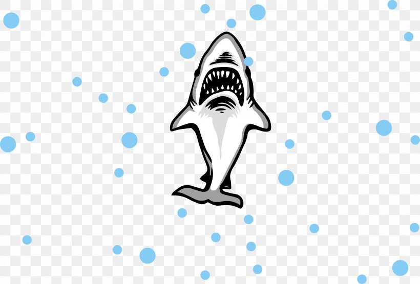 Great White Shark T-shirt Logo, PNG, 3386x2293px, Shark, Area, Blue, Brand, Cartoon Download Free
