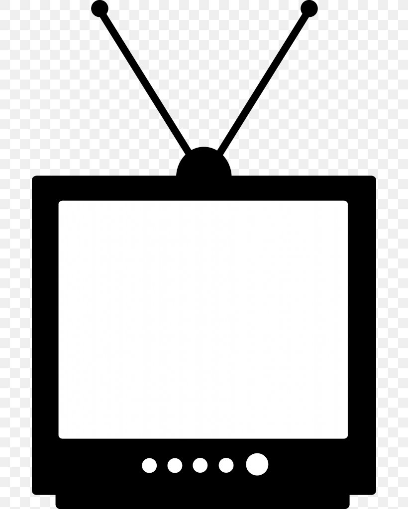 Old Television Free-to-air Silhouette Clip Art, PNG, 692x1024px, Old Television, Area, Black, Black And White, Brand Download Free