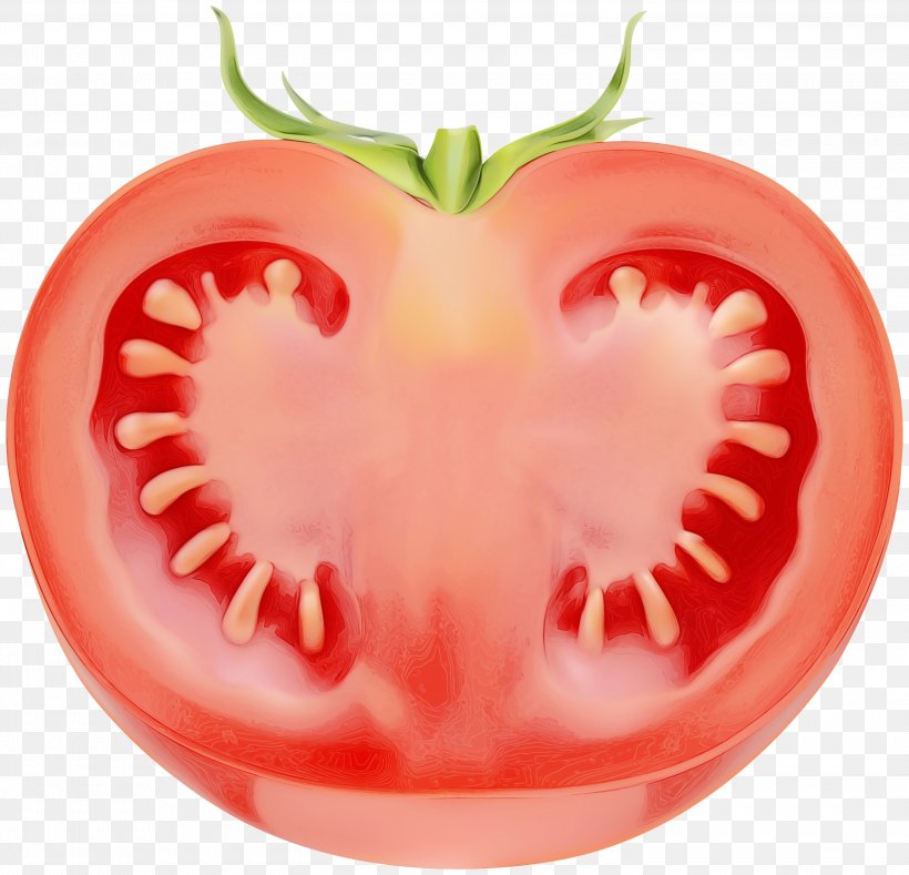 Tomato, PNG, 3000x2887px, Watercolor, Bell Pepper, Food, Fruit, Heart Download Free