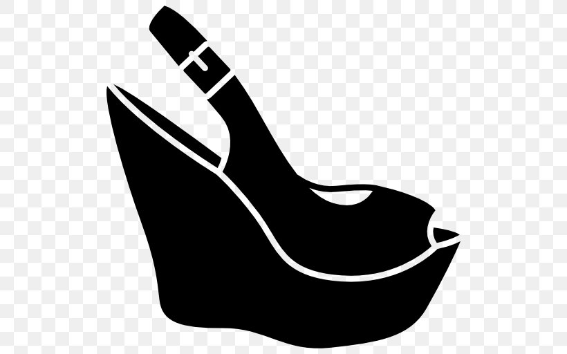 Wedge High-heeled Shoe Sandal Platform Shoe, PNG, 512x512px, Wedge, Ballet Flat, Black, Black And White, Boot Download Free