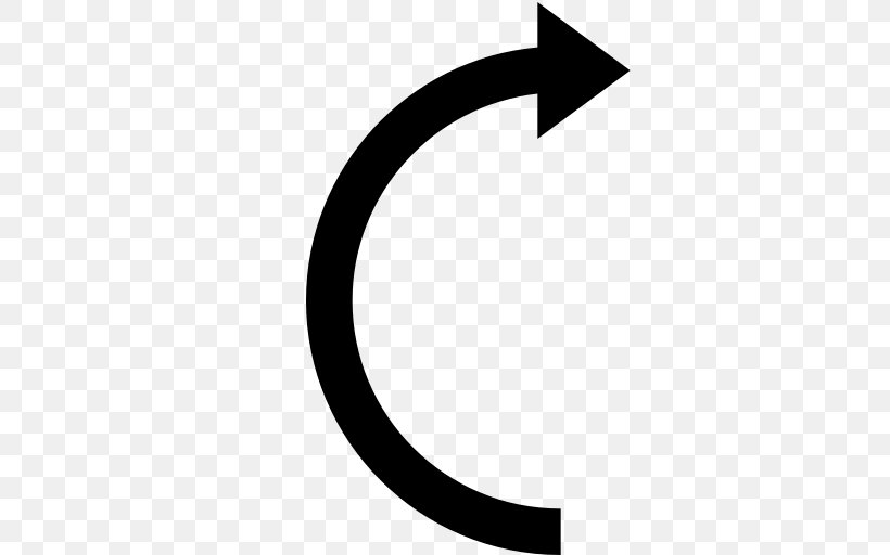 Arrow Circle Angle Curve Crescent, PNG, 512x512px, Curve, Area, Black And White, Brand, Crescent Download Free