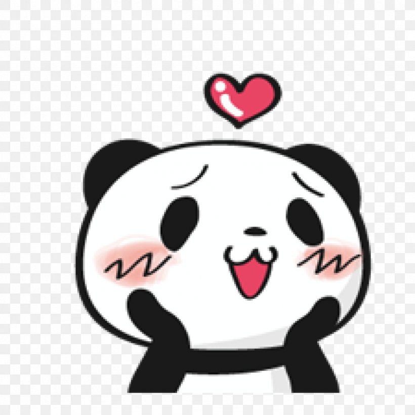 Giant Panda Sticker Baby Pandas LINE Wall Decal, PNG, 1024x1024px, Watercolor, Cartoon, Flower, Frame, Heart Download Free