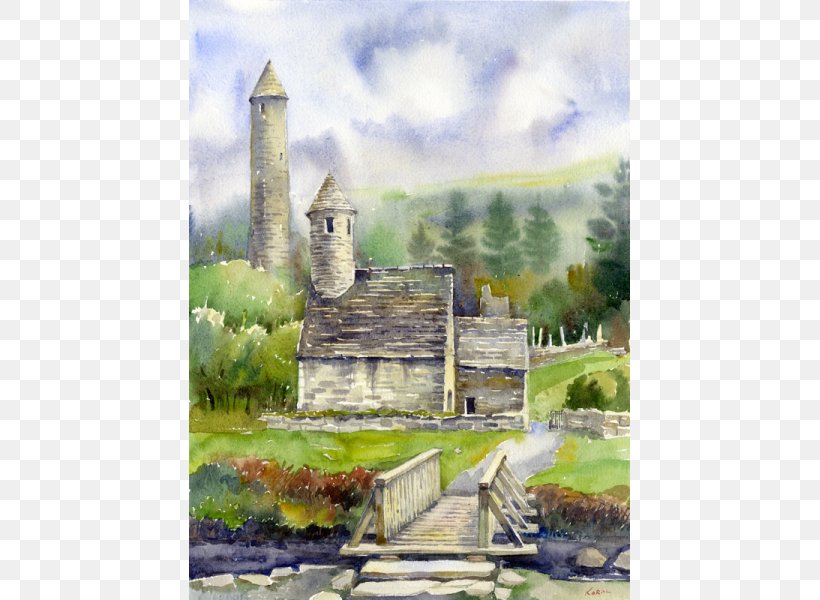 Glendalough Wicklow Watercolor Painting Art, PNG, 600x600px, Glendalough, Art, Art Museum, Artist, Castle Download Free