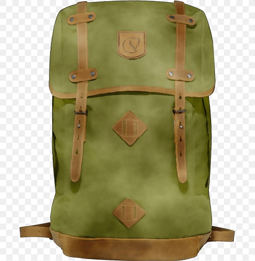 Bag Baggage Green Handbag Khaki, PNG, 695x841px, Watercolor, Backpack, Bag, Baggage, Green Download Free