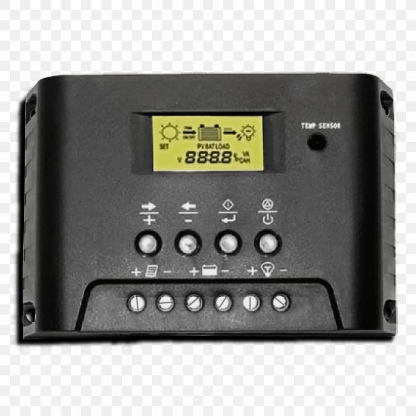 Battery Charge Controllers Battery Charger Solar Inverter Grid-tie Inverter Stand-alone Power System, PNG, 1400x1400px, Battery Charge Controllers, Audio Receiver, Battery Charger, Electricity, Electronic Instrument Download Free