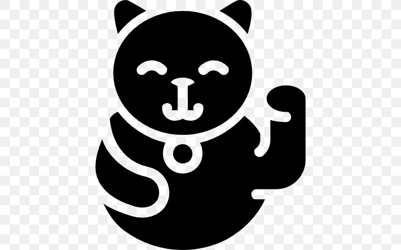 Cat Maneki-neko, PNG, 512x512px, Cat, Black, Black And White, Carnivoran, Cat Like Mammal Download Free