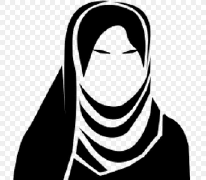 Hijab Woman Clip Art, PNG, 870x759px, Hijab, Black, Black And White, Face, Fictional Character Download Free
