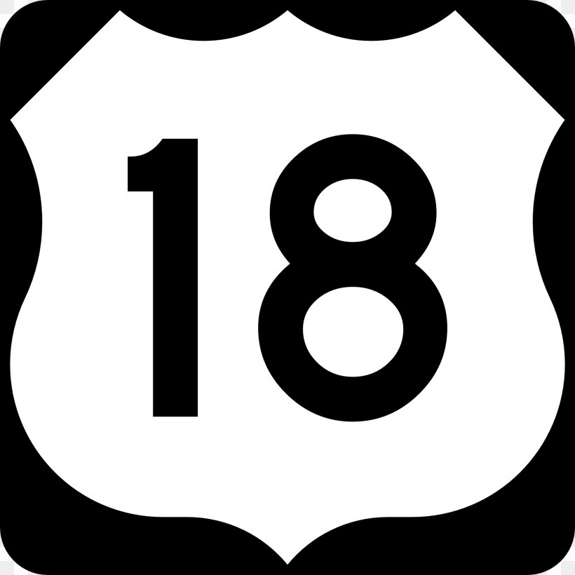 U.S. Route 18 Interstate 94 Business U.S. Route 81 South Dakota, PNG, 1905x1905px, Us Route 18, Area, Artwork, Black, Black And White Download Free
