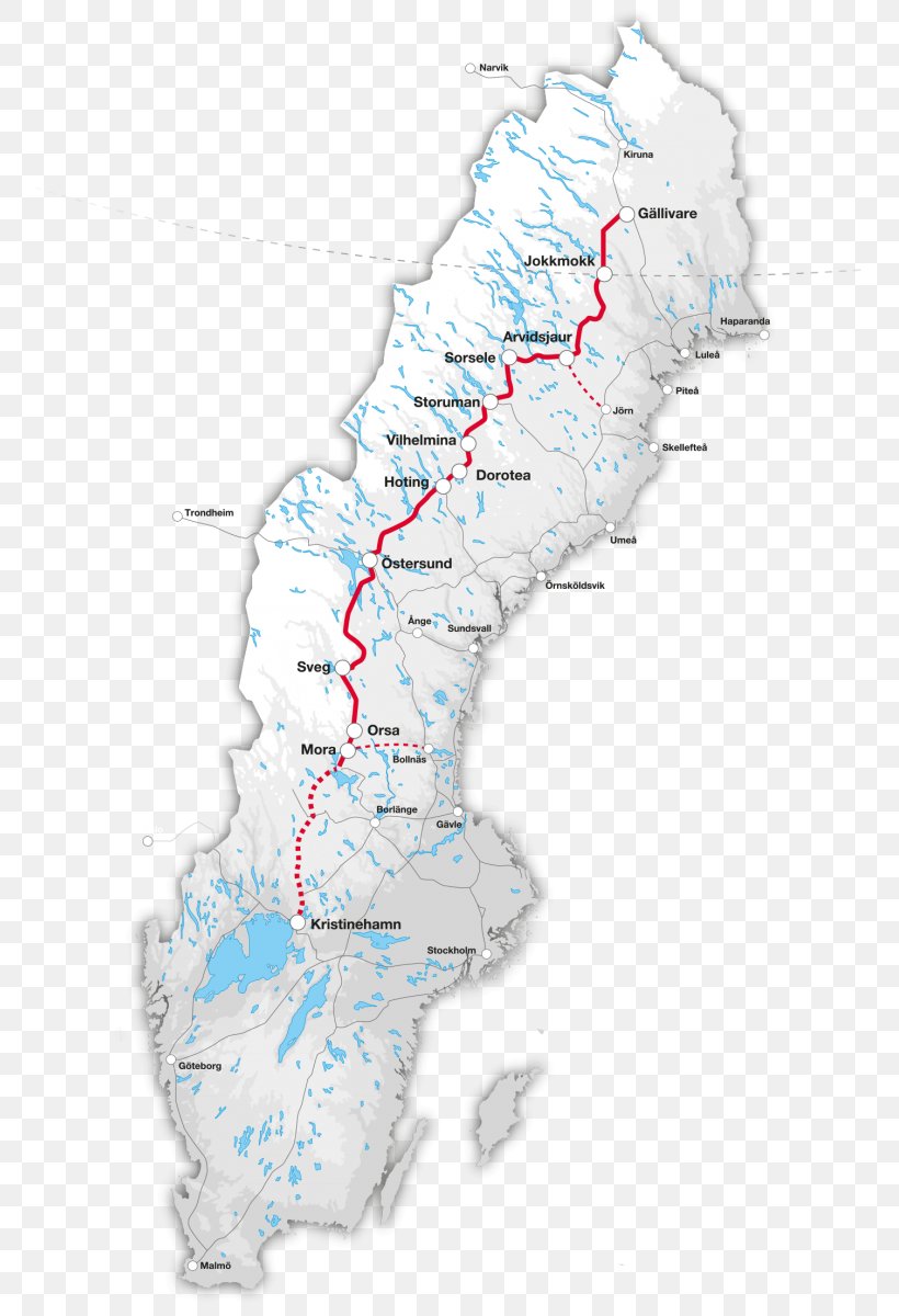 Inland Line Rail Transport In Sweden Inlandsbanan AB Map, PNG, 761x1200px, Sweden, Area, Infrastructure, Labor, Map Download Free