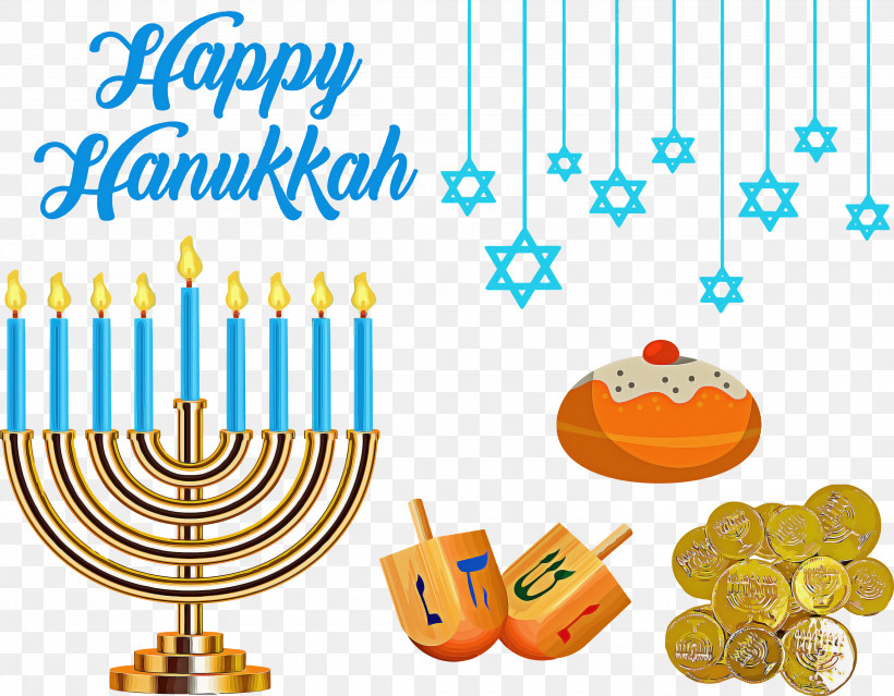 Happy Hanukkah Hanukkah, PNG, 3000x2338px, Happy Hanukkah, Birthday, Birthday Candle, Candle Holder, Event Download Free