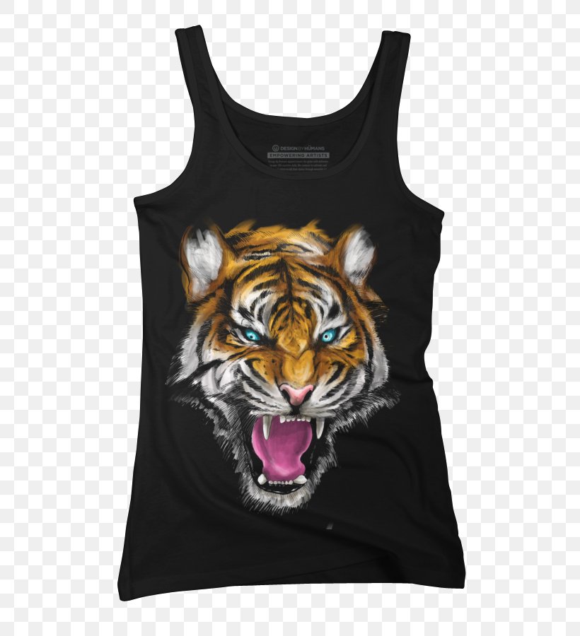 Tiger T-shirt Sleeveless Shirt Cat, PNG, 585x900px, Tiger, Big Cat, Big Cats, Black, Black M Download Free