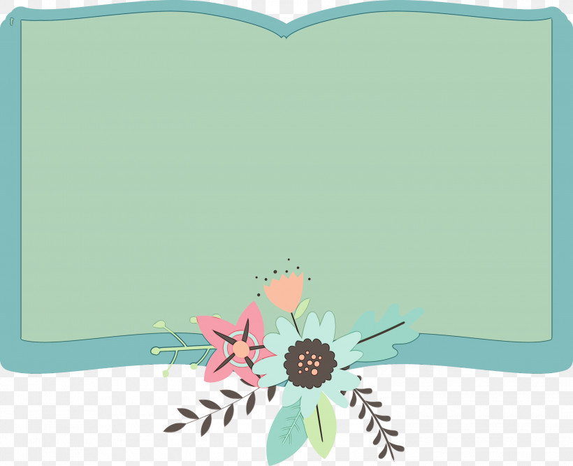 Picture Frame, PNG, 3000x2441px, Flower Frame, Book Frame, Cartoon, Flower, Green Download Free