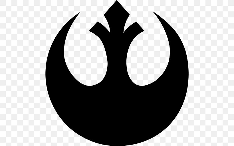 Rebel Alliance Logo Star Wars Leia Organa Galactic Empire, PNG, 512x512px, Rebel Alliance, Black And White, Decal, Empire Strikes Back, Galactic Empire Download Free