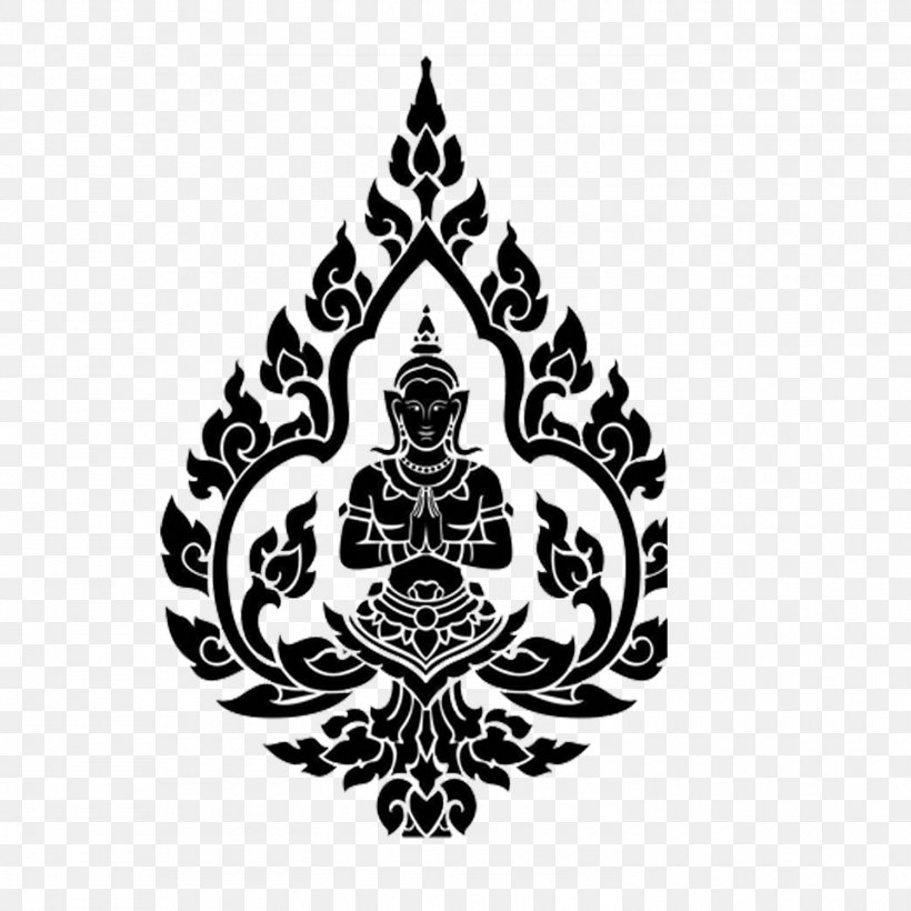 Wall Decal Sticker Buddhism, PNG, 1500x1500px, Wall Decal, Black And White, Buddhism, Decal, Decorative Arts Download Free