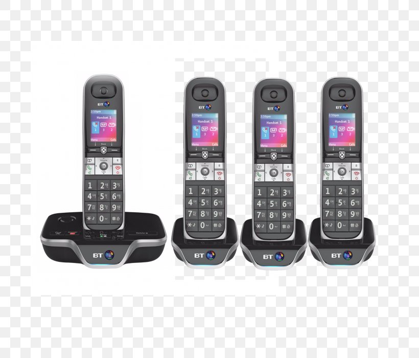 Cordless Telephone BT 8600 Cordless Home Phone With Quad Handset Pack Answering System Call Blocker 083160 Answering Machines Digital Enhanced Cordless Telecommunications, PNG, 700x700px, Cordless Telephone, Answering Machines, Bt 8600, Bt Group, Call Blocking Download Free