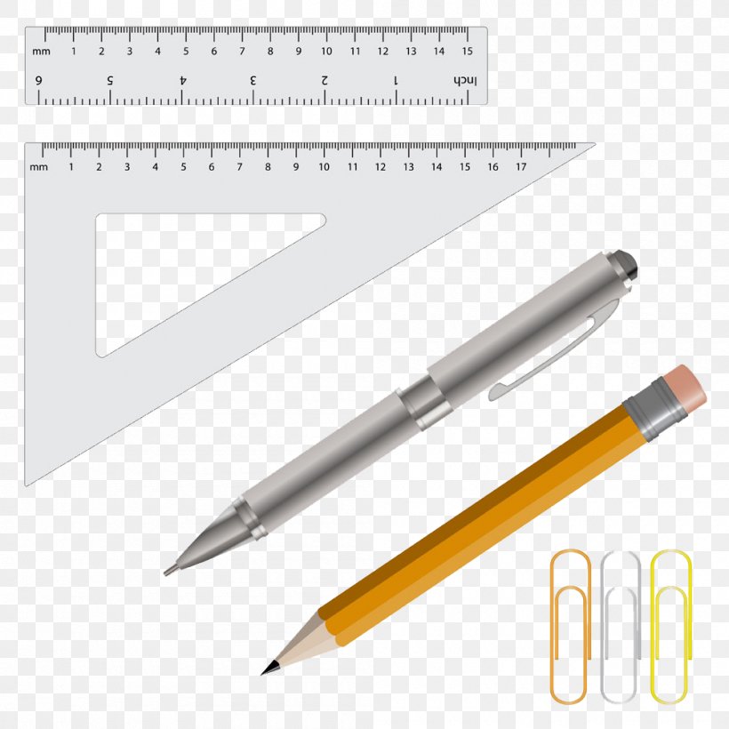 Pencil Eraser Illustration, PNG, 1000x1000px, Pencil, Ball Pen, Desk, Eraser, Office Supplies Download Free