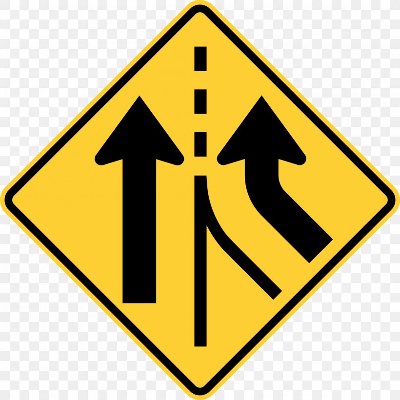 Traffic Sign Lane Merge Warning Sign, PNG, 2000x2000px, Traffic Sign, Area, Carriageway, Lane, Lane Control Download Free