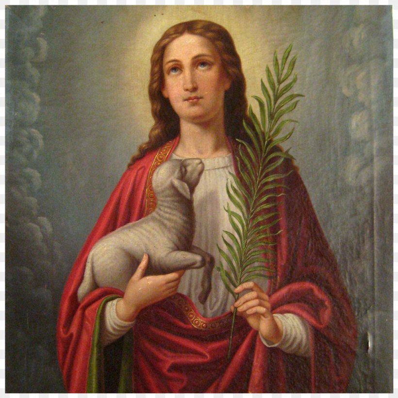 Agnes Of Rome Patron Saint Oil Painting, PNG, 1023x1023px, Agnes Of Rome, Ambrose, Angel, Art, Calendar Of Saints Download Free