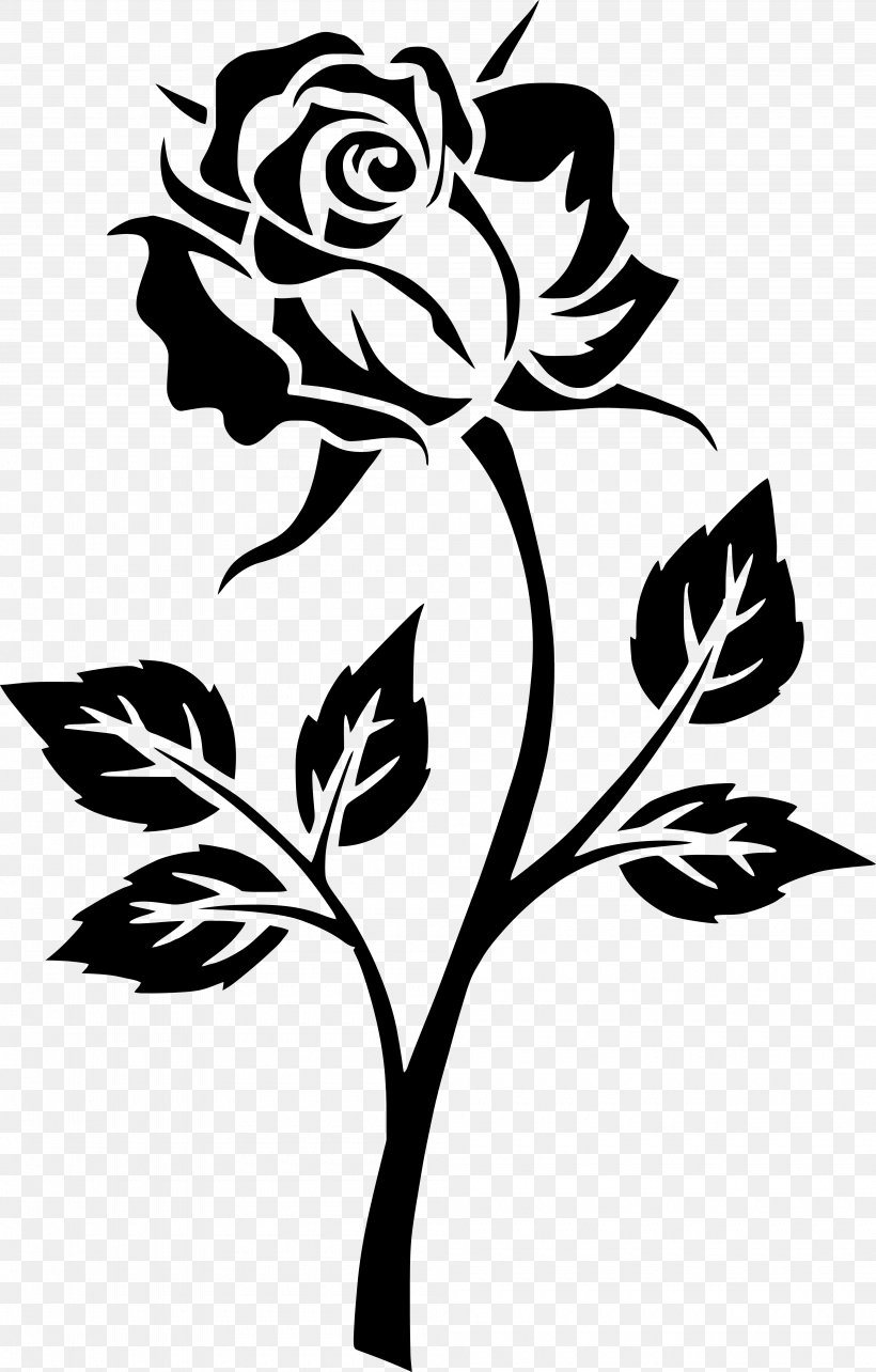 Drawing Image Clip Art Floral Design Rose, PNG, 4000x6264px, Drawing, Art, Blackandwhite, Botany, Cut Flowers Download Free