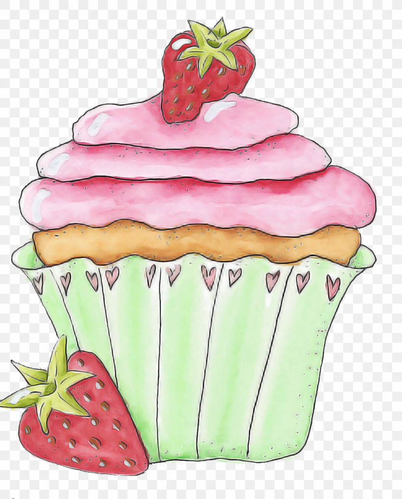 Strawberry, PNG, 985x1225px, Baking Cup, Baked Goods, Buttercream, Cake, Cake Decorating Download Free