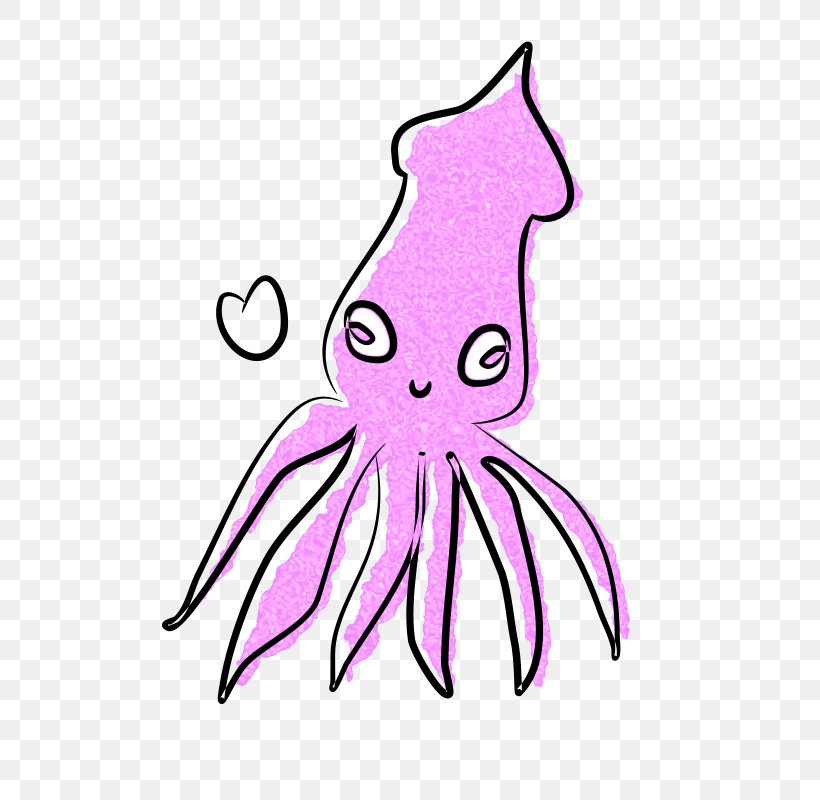 Squid Clip Art Vector Graphics Cartoon Image, PNG, 566x800px, Watercolor, Cartoon, Flower, Frame, Heart Download Free