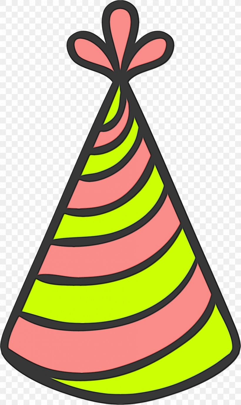 Party Hat, PNG, 894x1503px, Watercolor, Cone, Paint, Party Hat, Wet Ink Download Free