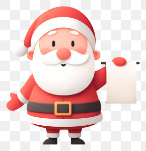 Santa Claus Holding Banner - Santa Claus Holding A List PNG