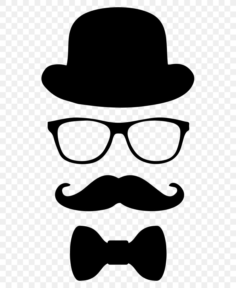 Moustache Top Hat Glasses Bow Tie, PNG, 559x1000px, Moustache, Artwork, Beard, Black And White, Bow Tie Download Free