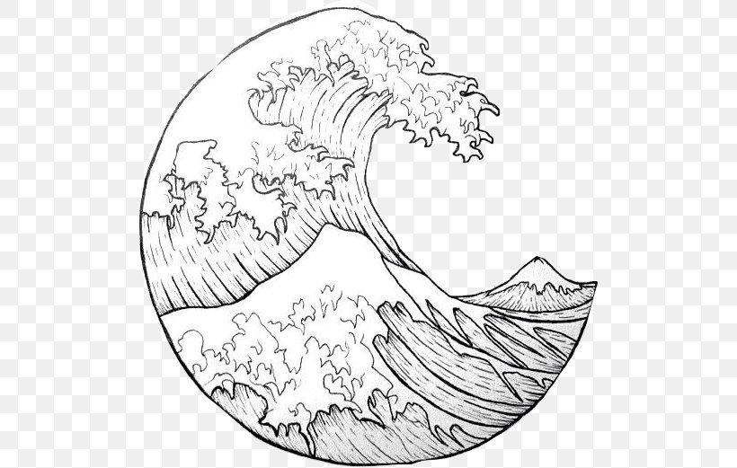 The Great Wave Off Kanagawa Japan Wind Wave Drawing, PNG, 514x521px, Watercolor, Cartoon, Flower, Frame, Heart Download Free