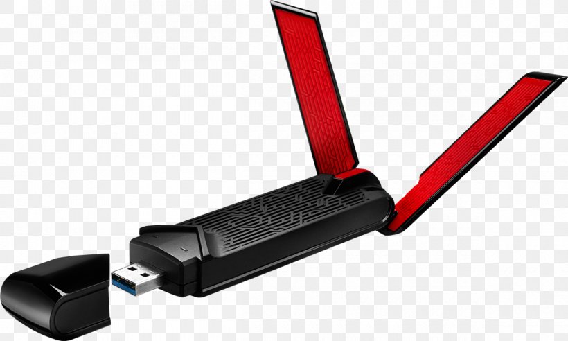 Asus Usbac68 Dualband Ac1900 Usb 3.0 Wifi Adapter With Included Cradl Wi-Fi ASUS PCE-AC68, PNG, 1200x721px, Wifi, Adapter, Asus, Computer, Electronics Accessory Download Free