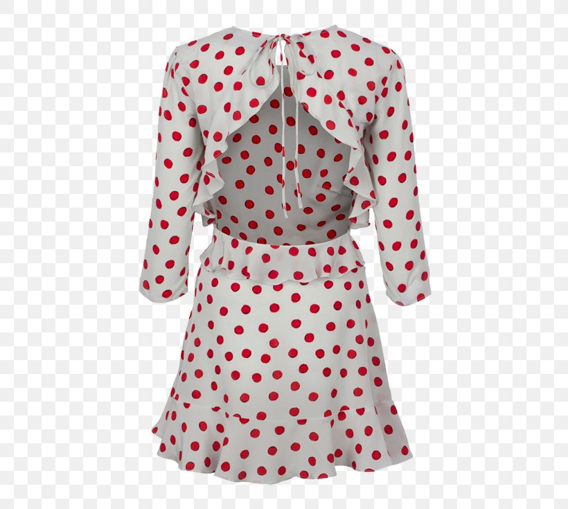 Dress Clothing Sleeve Polka Dot Collar, PNG, 500x735px, Dress, Clothing, Collar, Day Dress, Hat Download Free