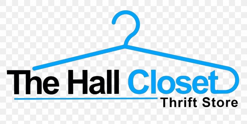 Hall Closet Thrift Store Logo Juvenile Hall Organization, PNG, 1180x592px, Logo, Area, Blue, Brand, Diagram Download Free