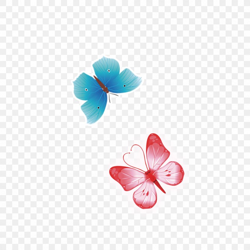 Butterfly Blue Red, PNG, 1000x1000px, Butterfly, Blue, Cartoon, Color, Drawing Download Free
