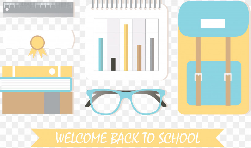 Welcome Back To School Back To School, PNG, 3000x1773px, Welcome Back To School, Back To School, Drawing, Flat Design, Glasses Download Free