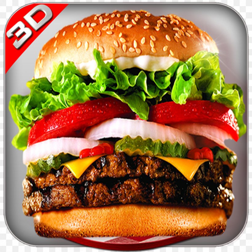 Whopper Fast Food Hamburger Cheeseburger Buffalo Burger, PNG, 1024x1024px, Whopper, American Food, Breakfast Sandwich, Buffalo Burger, Burger King Download Free